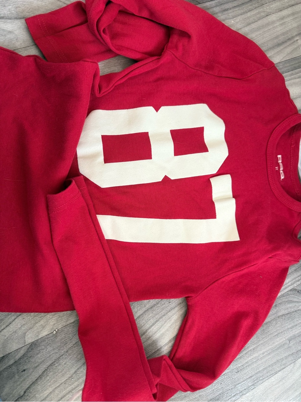 RSQ- Red Graphic Sweatshirt with White Number 81